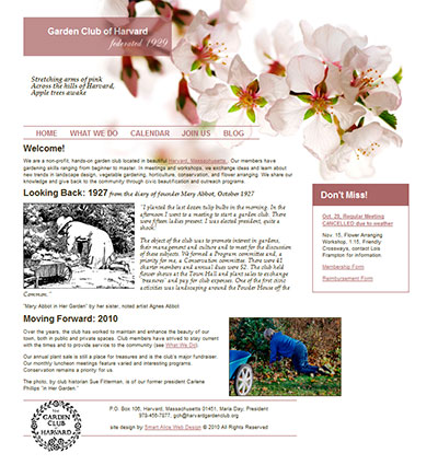 web site for harvard garden club